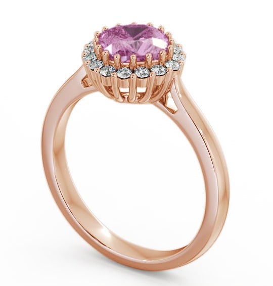 Halo Pink Sapphire and Diamond 1.46ct Ring 18K Rose Gold - Sienna GEM23_RG_PS_THUMB1