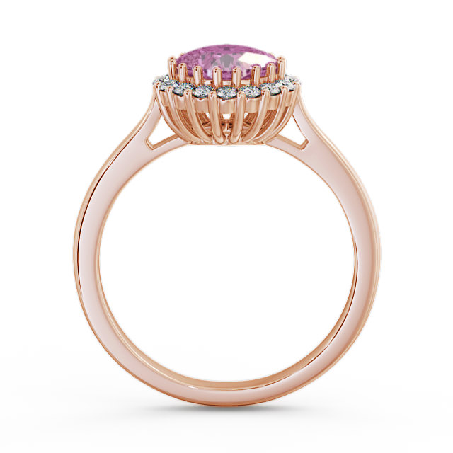 Halo Pink Sapphire and Diamond 1.46ct Ring 9K Rose Gold - Sienna GEM23_RG_PS_UP