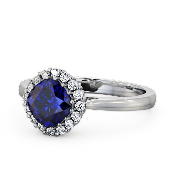 Halo Blue Sapphire and Diamond 1.46ct Ring 18K White Gold GEM23_WG_BS_THUMB2 