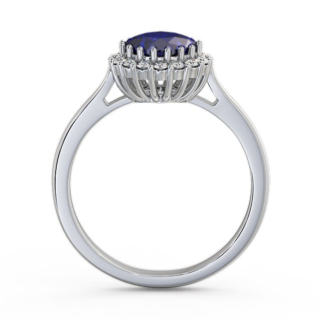 Halo Blue Sapphire and Diamond 1.46ct Ring 18K White Gold - Sienna GEM23_WG_BS_UP