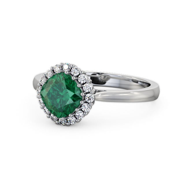 Halo Emerald and Diamond 1.16ct Ring Platinum - Sienna GEM23_WG_EM_FLAT