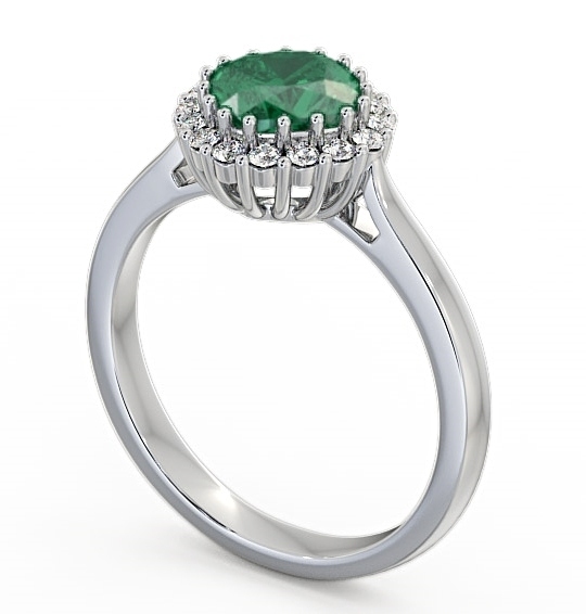 Halo Emerald and Diamond 1.16ct Ring Palladium GEM23_WG_EM_THUMB1