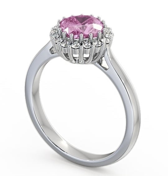 Halo Pink Sapphire and Diamond 1.46ct Ring Platinum - Sienna GEM23_WG_PS_THUMB1