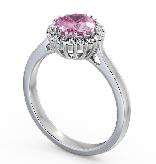 Halo Pink Sapphire and Diamond 1.46ct Ring 18K White Gold GEM23_WG_PS_THUMB1 