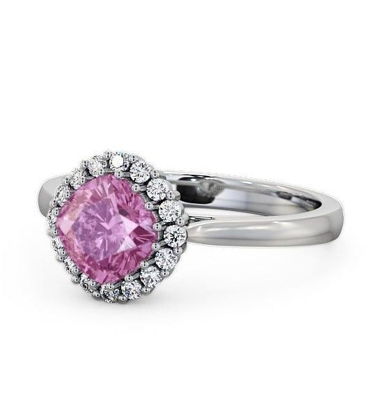 Halo Pink Sapphire and Diamond 1.46ct Ring 18K White Gold GEM23_WG_PS_THUMB2 