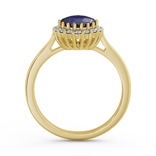 Halo Blue Sapphire and Diamond 1.46ct Ring 9K Yellow Gold - Sienna GEM23_YG_BS_UP