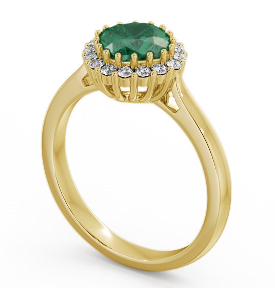 Halo Emerald and Diamond 1.16ct Ring 9K Yellow Gold - Sienna GEM23_YG_EM_THUMB1