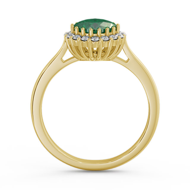 Halo Emerald and Diamond 1.16ct Ring 9K Yellow Gold - Sienna GEM23_YG_EM_UP