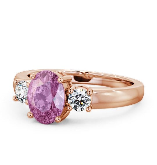  Three Stone Pink Sapphire and Diamond 1.30ct Ring 18K Rose Gold - Mila GEM24_RG_PS_THUMB2 