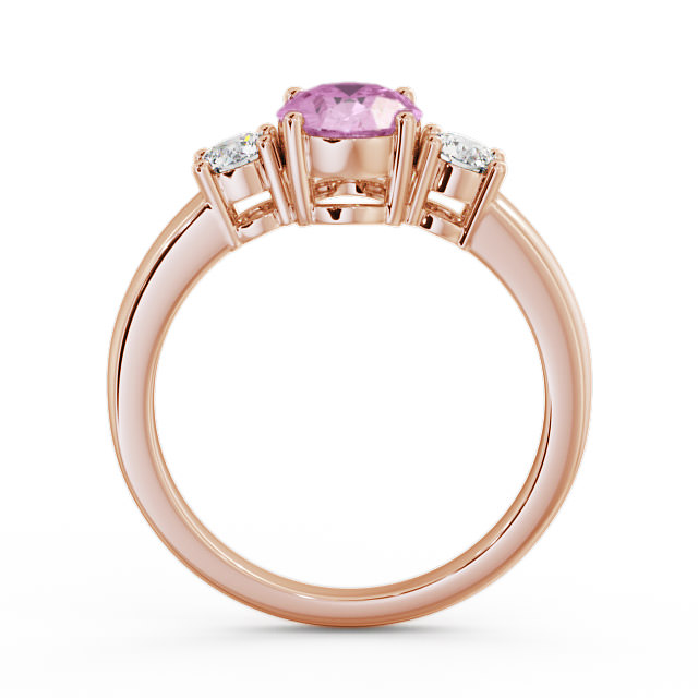 Three Stone Pink Sapphire and Diamond 1.30ct Ring 9K Rose Gold - Mila GEM24_RG_PS_UP