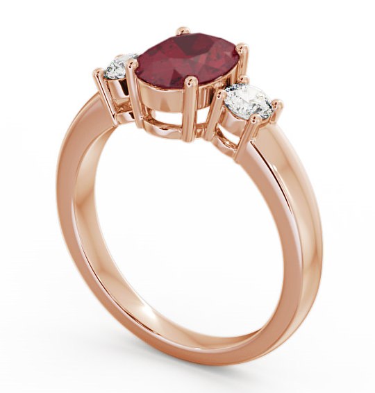 Three Stone Ruby and Diamond 1.30ct Ring 18K Rose Gold GEM24_RG_RU_THUMB1