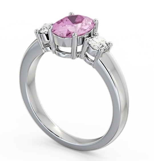 Three Stone Pink Sapphire and Diamond 1.30ct Ring Palladium GEM24_WG_PS_THUMB1