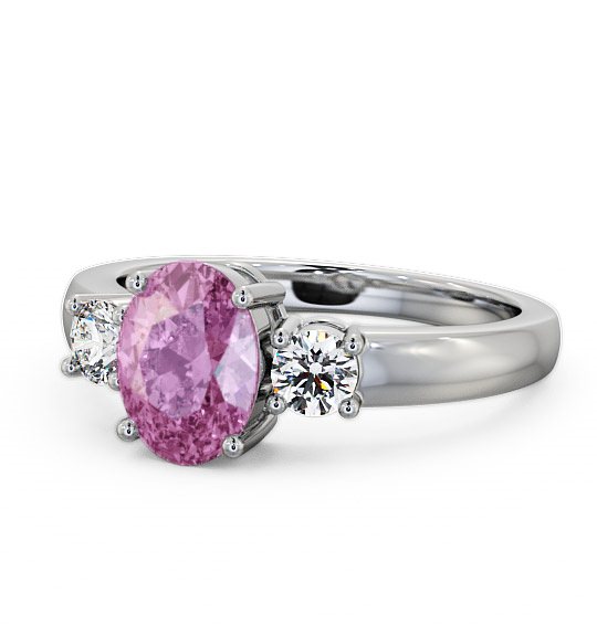  Three Stone Pink Sapphire and Diamond 1.30ct Ring Platinum - Mila GEM24_WG_PS_THUMB2 