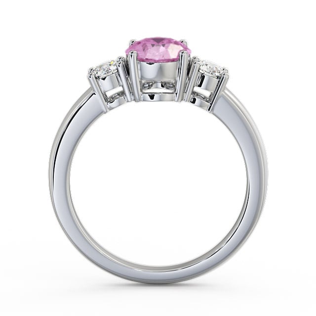 Three Stone Pink Sapphire and Diamond 1.30ct Ring 9K White Gold - Mila GEM24_WG_PS_UP