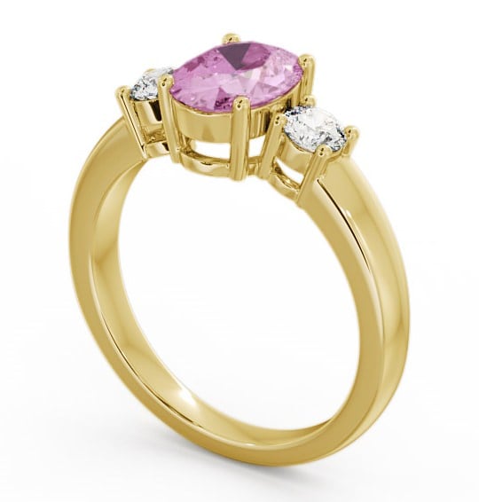 Three Stone Pink Sapphire and Diamond 1.30ct Ring 18K Yellow Gold GEM24_YG_PS_THUMB1 