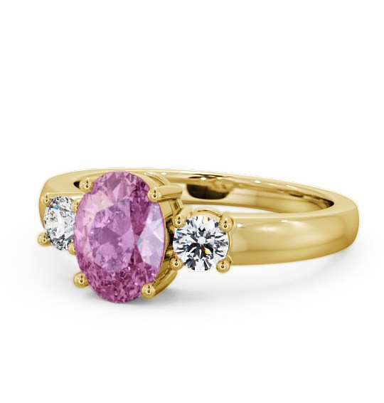 Three Stone Pink Sapphire and Diamond 1.30ct Ring 18K Yellow Gold GEM24_YG_PS_THUMB2 