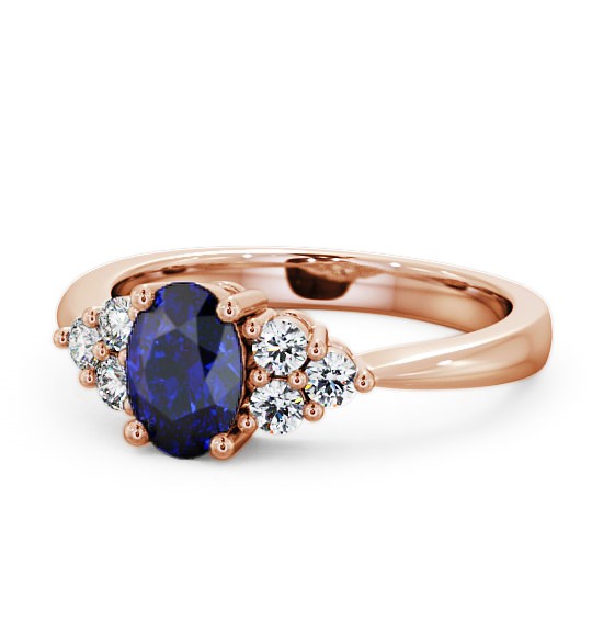  Multi Stone Blue Sapphire and Diamond 1.24ct Ring 18K Rose Gold - Freya GEM25_RG_BS_THUMB2 