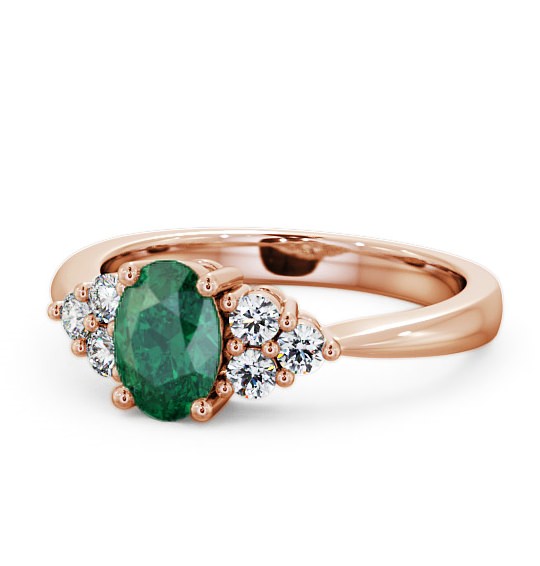  Multi Stone Emerald and Diamond 1.09ct Ring 18K Rose Gold - Freya GEM25_RG_EM_THUMB2 