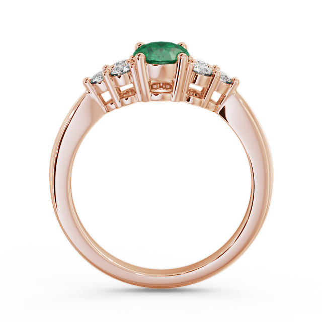 Multi Stone Emerald and Diamond 1.09ct Ring 18K Rose Gold - Freya GEM25_RG_EM_UP