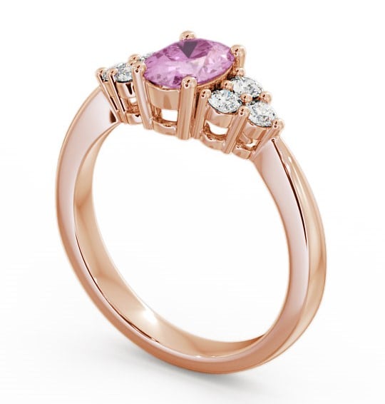 Multi Stone Pink Sapphire and Diamond 1.24ct Ring 18K Rose Gold - Freya GEM25_RG_PS_THUMB1