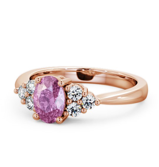 Multi Stone Pink Sapphire and Diamond 1.24ct Ring 18K Rose Gold GEM25_RG_PS_THUMB2 