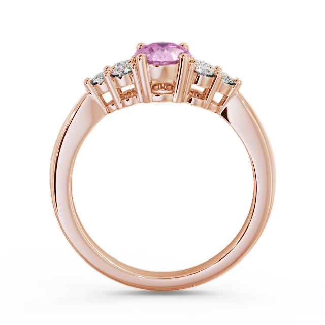 Multi Stone Pink Sapphire and Diamond 1.24ct Ring 18K Rose Gold - Freya GEM25_RG_PS_UP