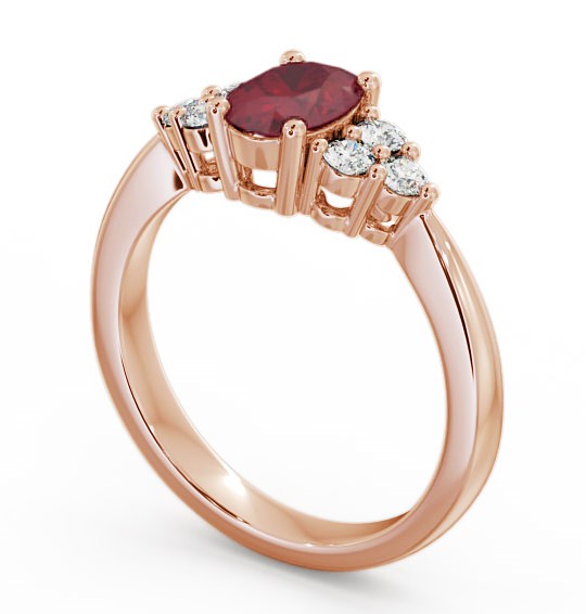 Multi Stone Ruby and Diamond 1.24ct Ring 18K Rose Gold - Freya GEM25_RG_RU_THUMB1