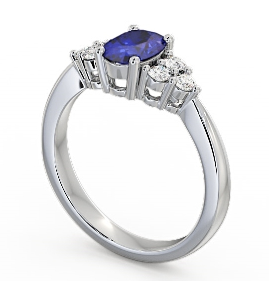 Multi Stone Blue Sapphire and Diamond 1.24ct Ring Palladium GEM25_WG_BS_THUMB1