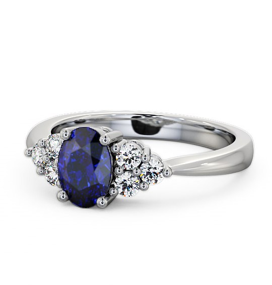  Multi Stone Blue Sapphire and Diamond 1.24ct Ring 18K White Gold - Freya GEM25_WG_BS_THUMB2 