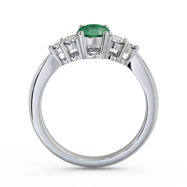 Multi Stone Emerald and Diamond 1.09ct Ring Platinum - Freya GEM25_WG_EM_UP