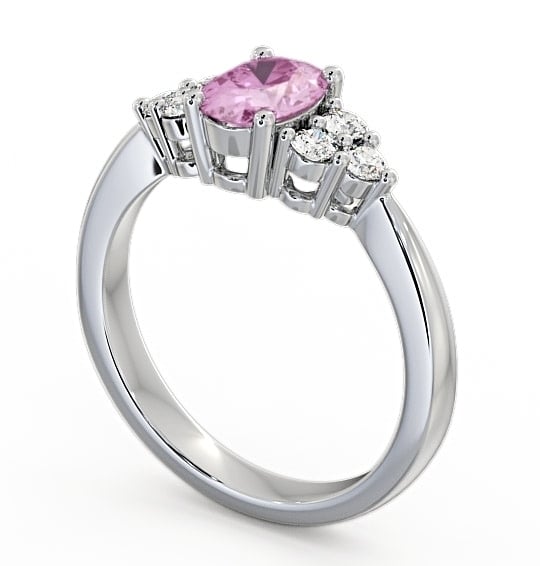 Multi Stone Pink Sapphire and Diamond 1.24ct Ring 18K White Gold GEM25_WG_PS_THUMB1 