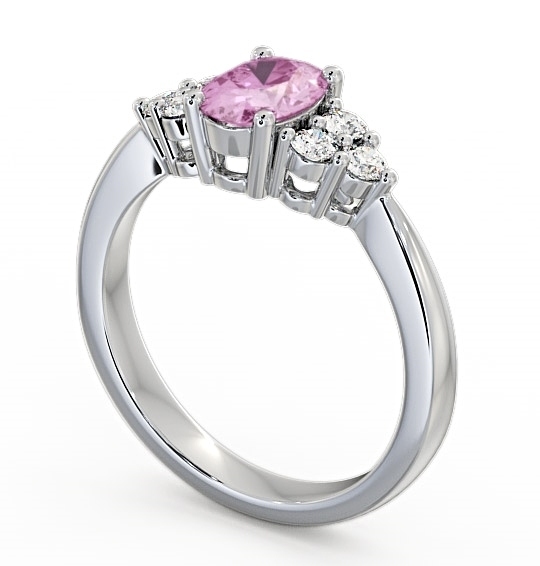 Multi Stone Pink Sapphire and Diamond 1.24ct Ring Palladium GEM25_WG_PS_THUMB1