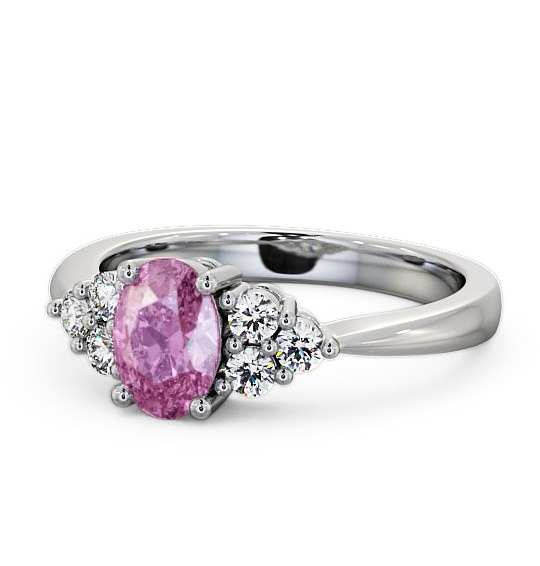 Multi Stone Pink Sapphire and Diamond 1.24ct Ring 18K White Gold GEM25_WG_PS_THUMB2 