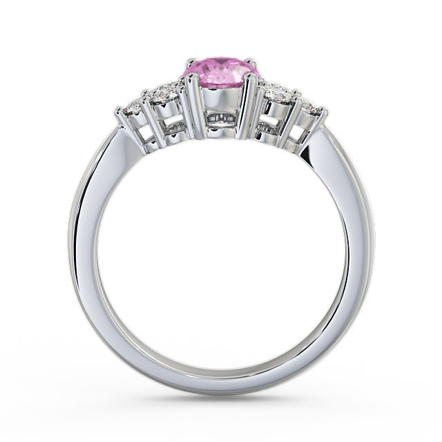 Multi Stone Pink Sapphire and Diamond 1.24ct Ring Palladium - Freya GEM25_WG_PS_UP
