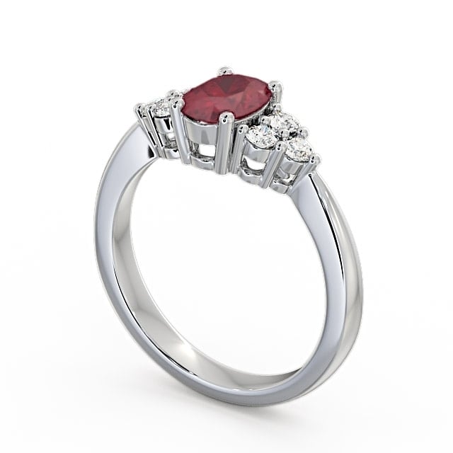 Multi Stone Ruby and Diamond 1.24ct Ring Platinum - Freya GEM25_WG_RU_SIDE