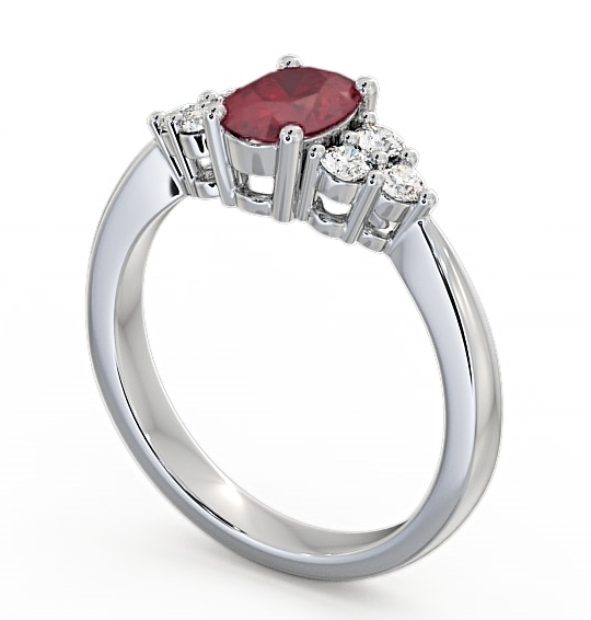 Multi Stone Ruby and Diamond 1.24ct Ring 9K White Gold GEM25_WG_RU_THUMB1