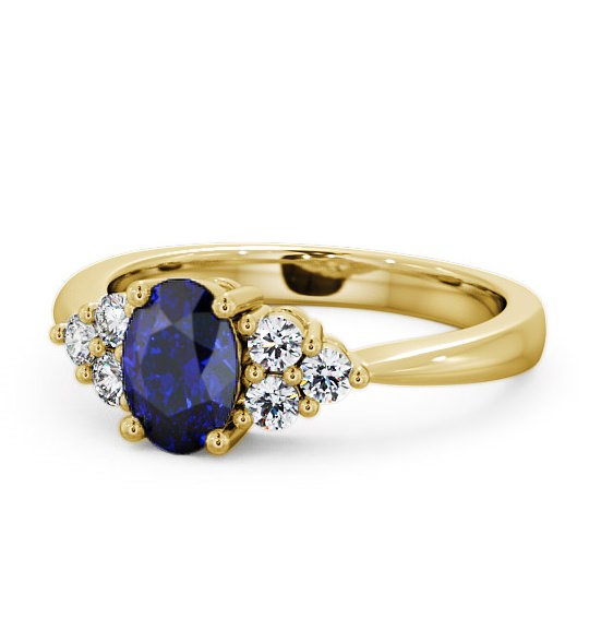  Multi Stone Blue Sapphire and Diamond 1.24ct Ring 18K Yellow Gold - Freya GEM25_YG_BS_THUMB2 