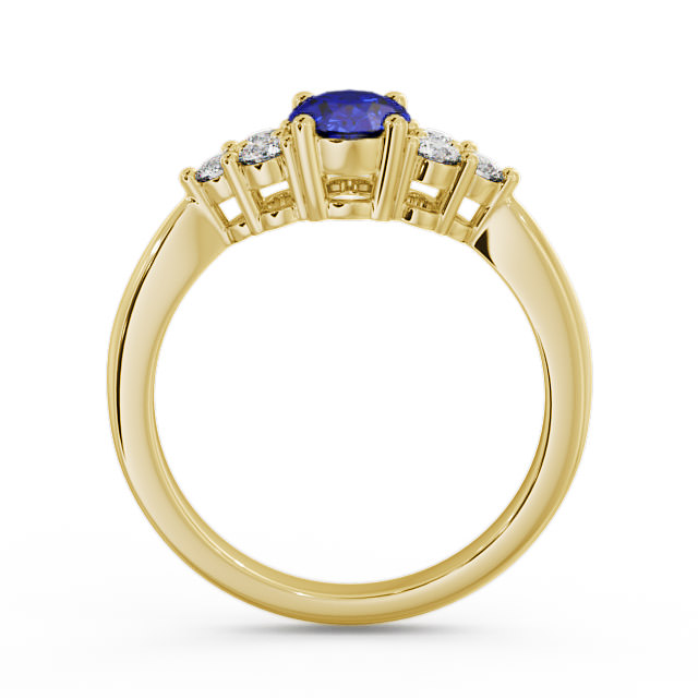 Multi Stone Blue Sapphire and Diamond 1.24ct Ring 9K Yellow Gold - Freya GEM25_YG_BS_UP