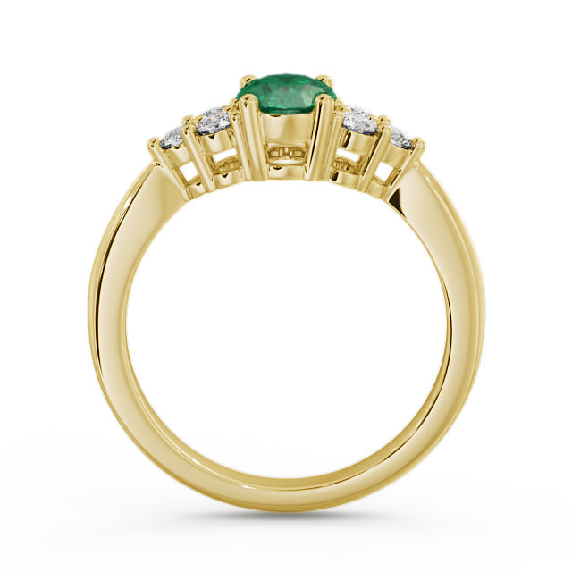 Multi Stone Emerald and Diamond 1.09ct Ring 9K Yellow Gold - Freya GEM25_YG_EM_UP