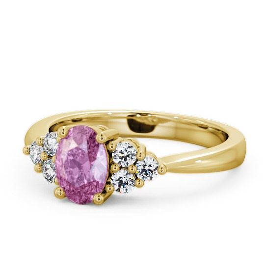  Multi Stone Pink Sapphire and Diamond 1.24ct Ring 9K Yellow Gold - Freya GEM25_YG_PS_THUMB2 