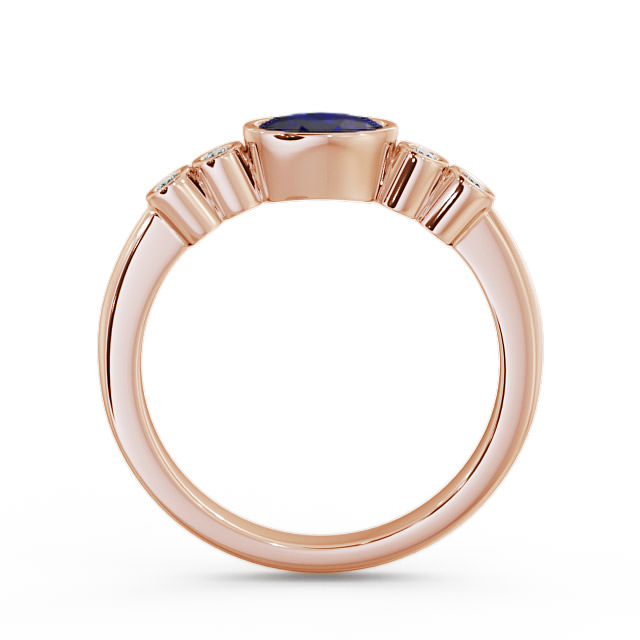 Five Stone Blue Sapphire and Diamond 0.66ct Ring 18K Rose Gold - Amia GEM26_RG_BS_UP