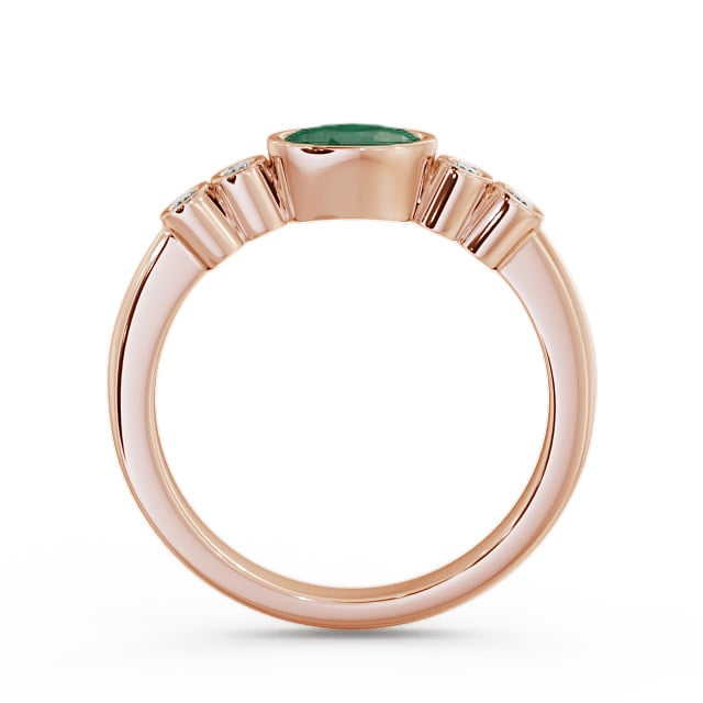 Five Stone Emerald and Diamond 0.58ct Ring 18K Rose Gold - Amia GEM26_RG_EM_UP