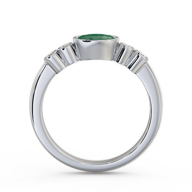 Five Stone Emerald and Diamond 0.58ct Ring Palladium - Amia GEM26_WG_EM_UP