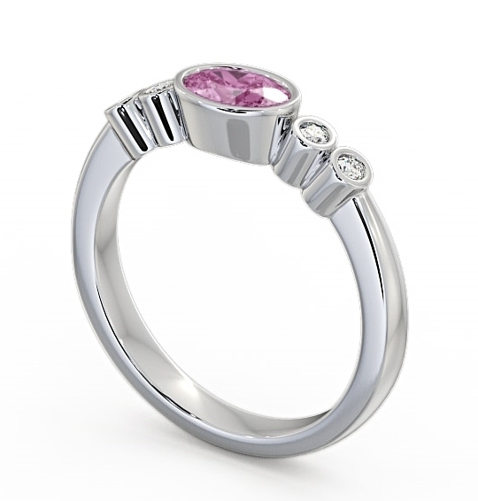 Five Stone Pink Sapphire and Diamond 0.66ct Ring 18K White Gold GEM26_WG_PS_THUMB1 