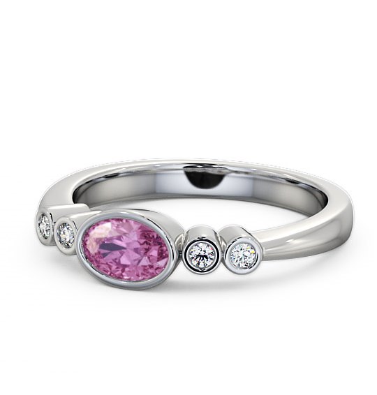  Five Stone Pink Sapphire and Diamond 0.66ct Ring Platinum - Amia GEM26_WG_PS_THUMB2 