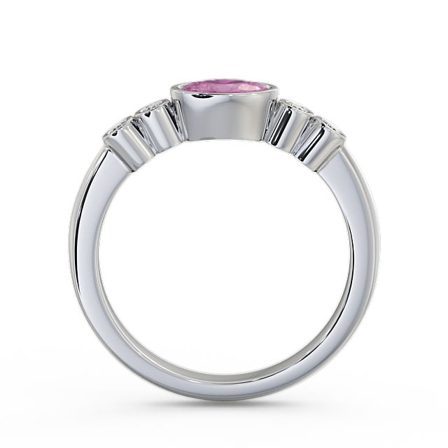Five Stone Pink Sapphire and Diamond 0.66ct Ring Palladium - Amia GEM26_WG_PS_UP