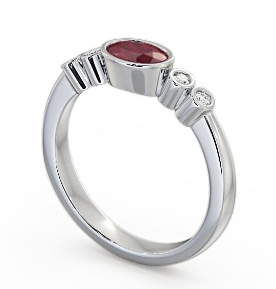 Five Stone Ruby and Diamond 0.66ct Ring Platinum - Amia GEM26_WG_RU_THUMB1