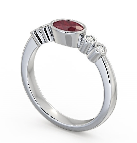Five Stone Ruby and Diamond 0.66ct Ring Palladium GEM26_WG_RU_THUMB1 