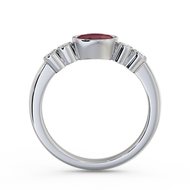 Five Stone Ruby and Diamond 0.66ct Ring Platinum - Amia GEM26_WG_RU_UP