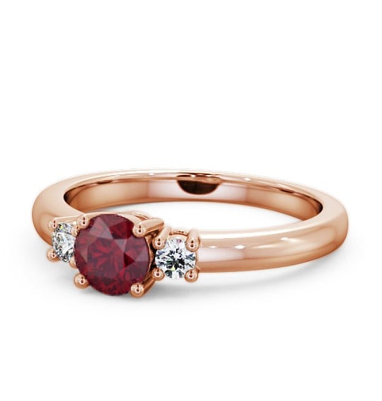  Three Stone Ruby and Diamond 0.89ct Ring 9K Rose Gold - Delia GEM27_RG_RU_THUMB2 